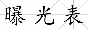 曝光表