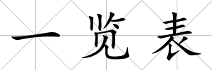 一覽表
